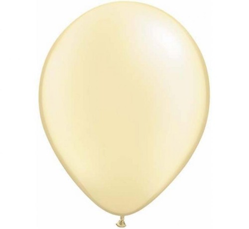 Balon QL 11", metalik kość słoniowa / 25 szt.