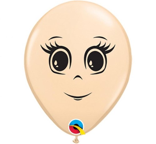 Balon QL 5" z nadr. "Twarz kobiety", pastel cielisty / 100 szt.