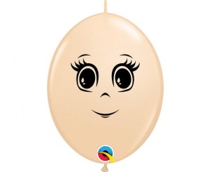 Balon QL 6" z nadr. Twarz kobiety, pastel cielisty / 50 szt.
