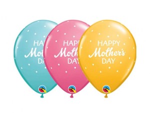 Balon QL 11" RND Mother's Day małe groszki / 25 szt.