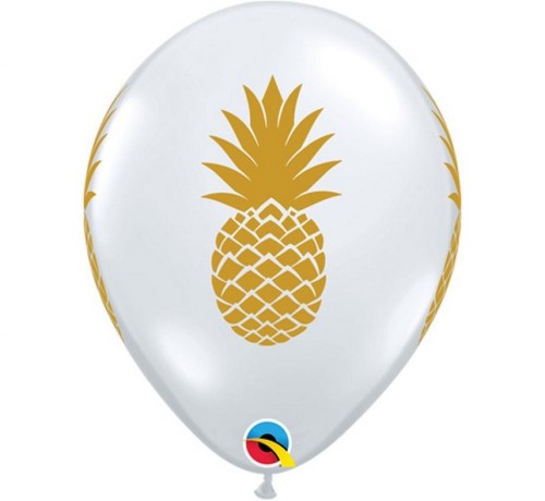 Balon QL 11" z nadr. "Pineapple", crystal transparent / 25 szt.