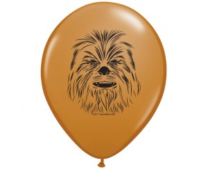 Balon QL 5" z nadr. "Chewbacca Face", pastel j. brązowy / 100 szt.