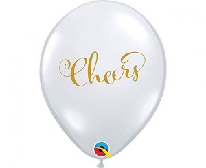 Balon QL 11 cali z nadr. Cheers, transparentny  / 25 szt.