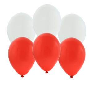 Balony czerwone i białe, licencja PZPN/ 10 szt.