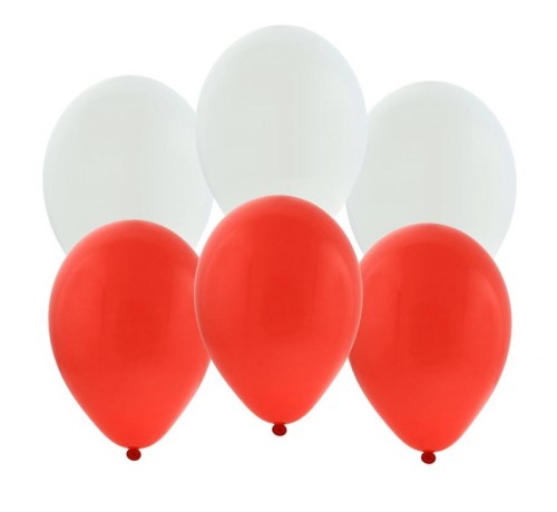 Balony czerwone i białe, licencja PZPN/ 10 szt.