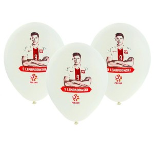 Balony białe z nadrukiem licencyjnym PZPN/ 5 szt.