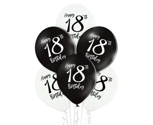 Balony D11 Birthday 18 1C2S, 6 szt.