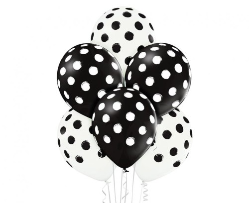 Balony D11 Brush Polka Dots 1C5S, 6 szt.