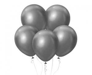 Balony Beauty&Charm, platynowe grafitowe 12"/ 7 szt.