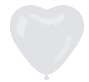 Balony CR pastel serca - białe 01/ 50 szt.