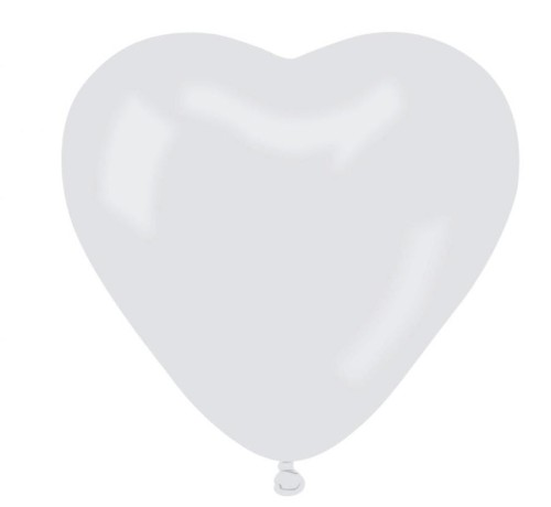 Balony CR pastel serca - białe 01/ 50 szt.
