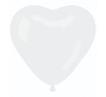 Balony CR17 pastel serca duże - białe 01/ 50 szt.