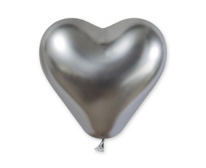 Balony CRB12 shiny 12 cali serca - srebrne/ 25 szt.