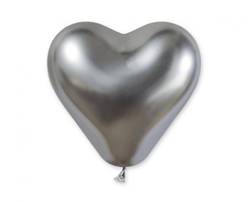 Balony CRB12 shiny 12 cali serca - srebrne/ 25 szt.