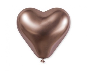Balony CRB12 shiny 12 cali serca - różowo-złote/ 25 szt.