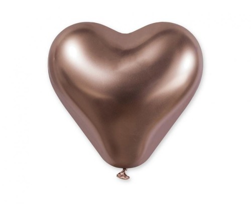 Balony CRB12 shiny 12 cali serca - różowo-złote/ 25 szt.