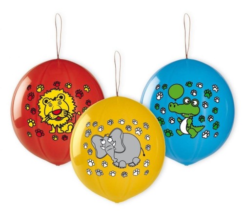 Balony Premium Zwierzęta, piłki z gumką, 3 szt.