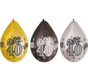 Balony Premium "40 - Sto Lat!", metaliczne, 12" / 6 szt. (wiszące) KK