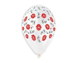 Balony Premium Hel Kiss Kiss, 13"/ 5 szt. KK