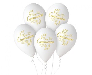 Balony Premium Hel First Communion, 13"/ 5 szt.