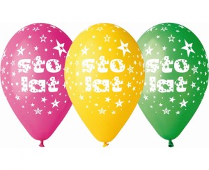 Balony Premium Hel Sto Lat, 13 cali/ 5 szt.