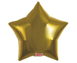Balon Ibrex Hel, gwiazda 15", Premium Metallic Gold, 5 szt.