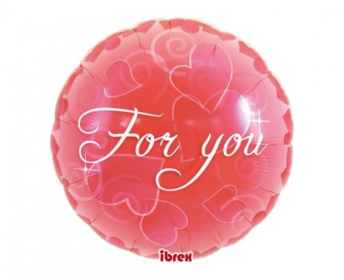 Balon Ibrex Hel, okrągły 14", For You, packed