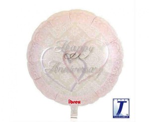 Balon Ibrex Hel, okrągły 14", Happy Anniversary, packed