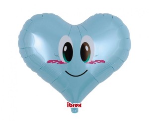 Balon Ibrex Hel, serce Jelly 14", Smile Angel PL Blue, packed