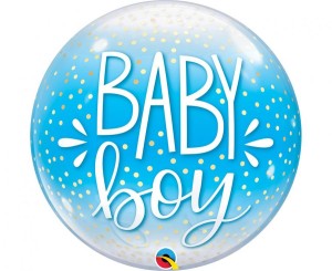 Balon foliowy 22" QL Bubble Poj.  Baby Boy