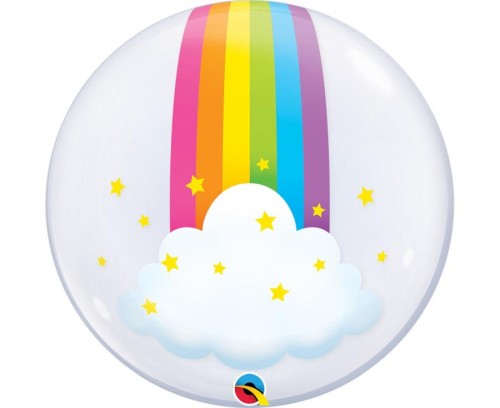 Balon foliowy 24" QL Bubble Deco Tęczowa chmurka