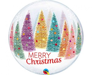 Balon foliowy 22" QL Bubble Poj. Merry Christmas