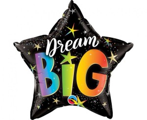 Balon foliowy 20" QL STR Dream Big Rainbow Stars