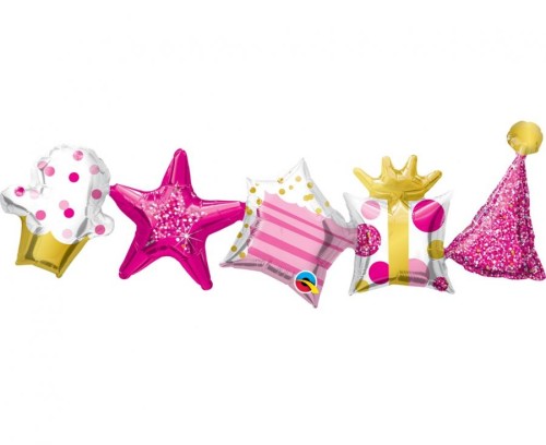 Balony foliowe QL girlanda 41" Birthday Garland Pink