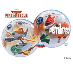 Balon foliowy 22" QL Bubble Poj."Planes Fire & Rescue"