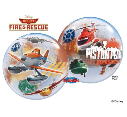 Balon foliowy 22" QL Bubble Poj."Planes Fire & Rescue"