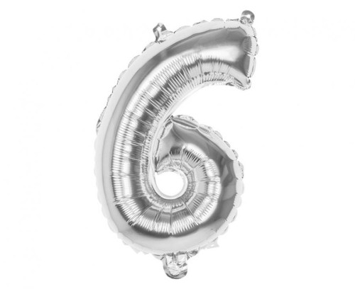 Balon foliowy srebrny 36 cm, 6