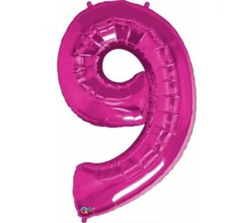 Balon foliowy 42" QL "Number 9", magenta