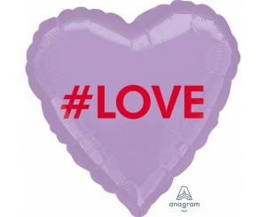 Balon foliowy 18'' HRT - #Love Candy Heart, fioletowy, zapakowany