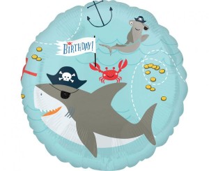 Balon foliowy 18" Ahoy Birthday, zapakowany