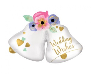 Balon foliowy SuperShape Wedding Bells P35, zapakowany